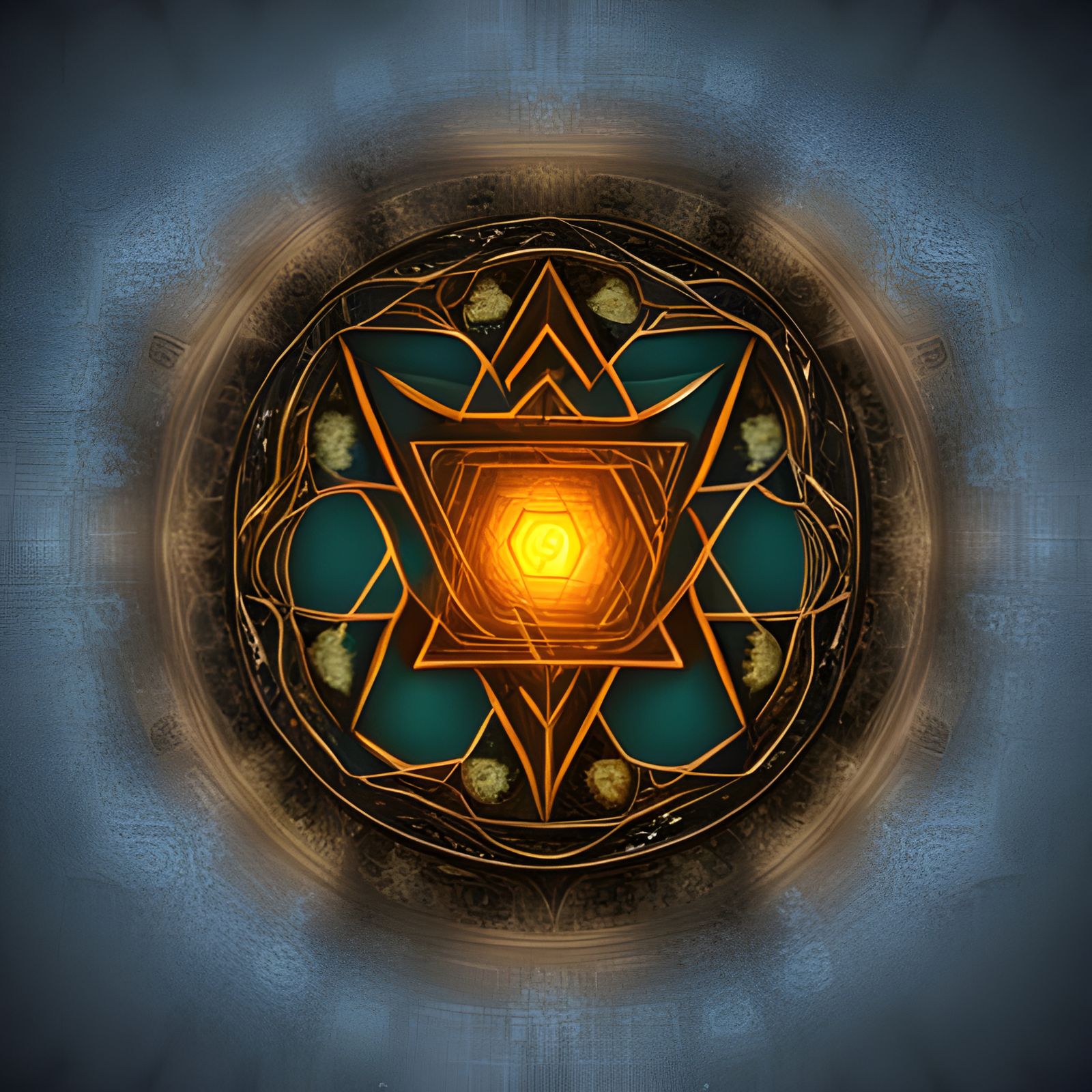 Magic Sigil Design with Blockchain Theme