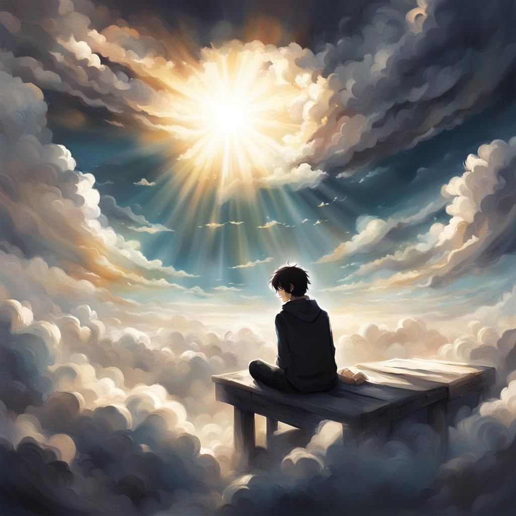 Heavenly Nap in the Clouds: Divine Sunshine