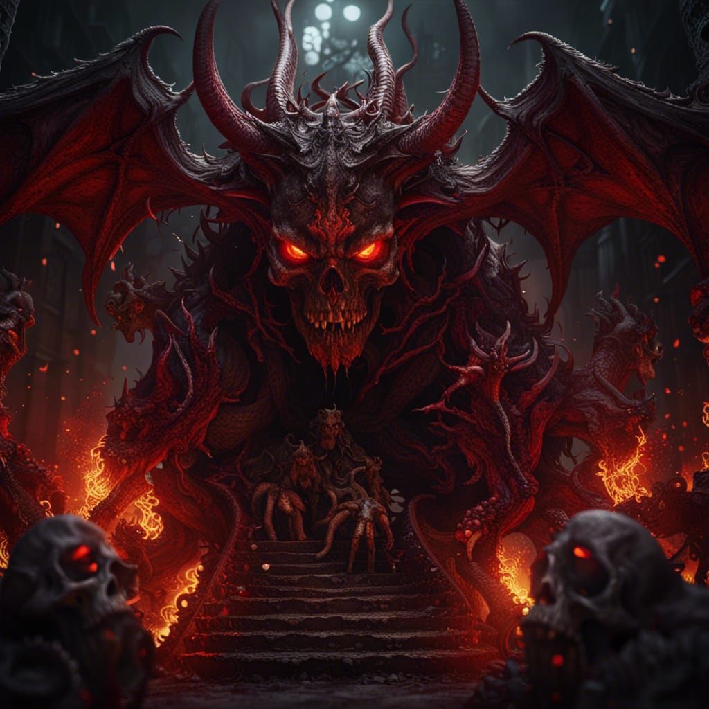 Demonic Overlord in Hellscape Concept Art