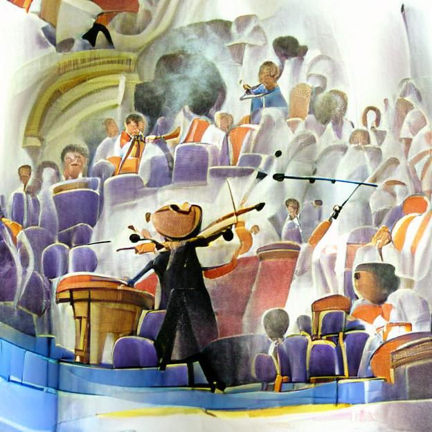 Cheerful Orchestra Conductor Illustration