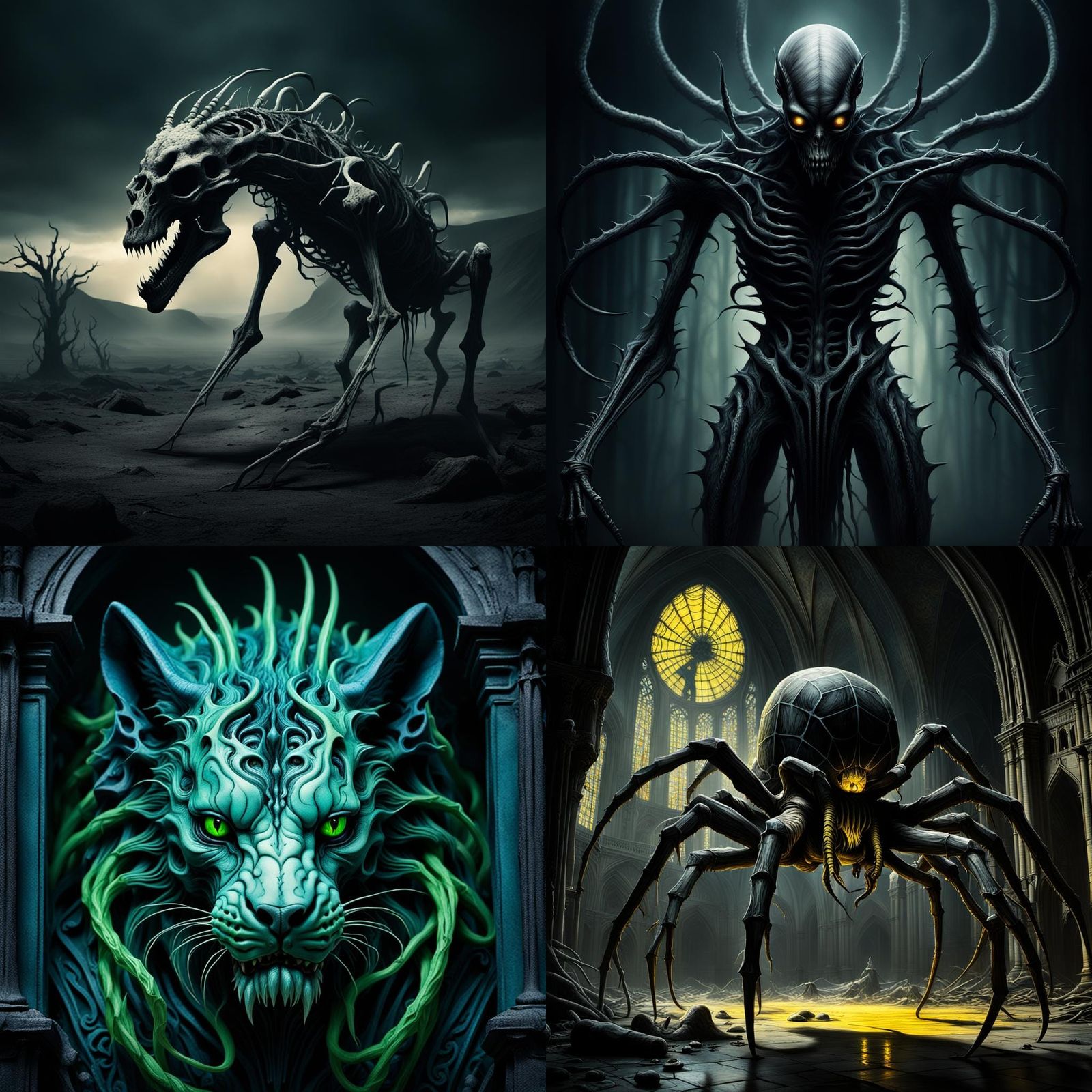 Surreal Dark Art: Animals in a Horrific Style