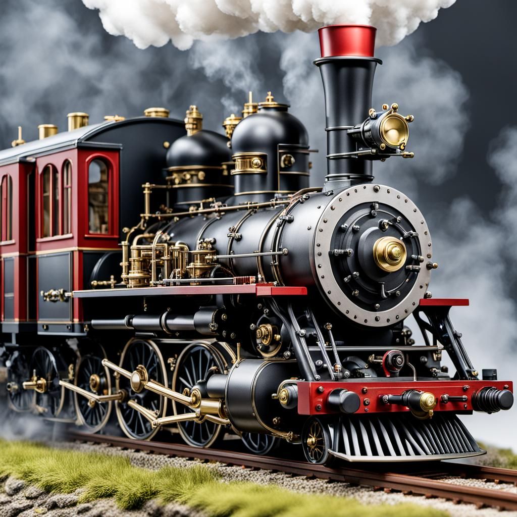 Vibrant Industrial Masterpiece Steam Engine