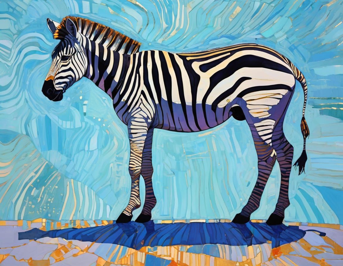 Zebra in Gradient Gold Shades