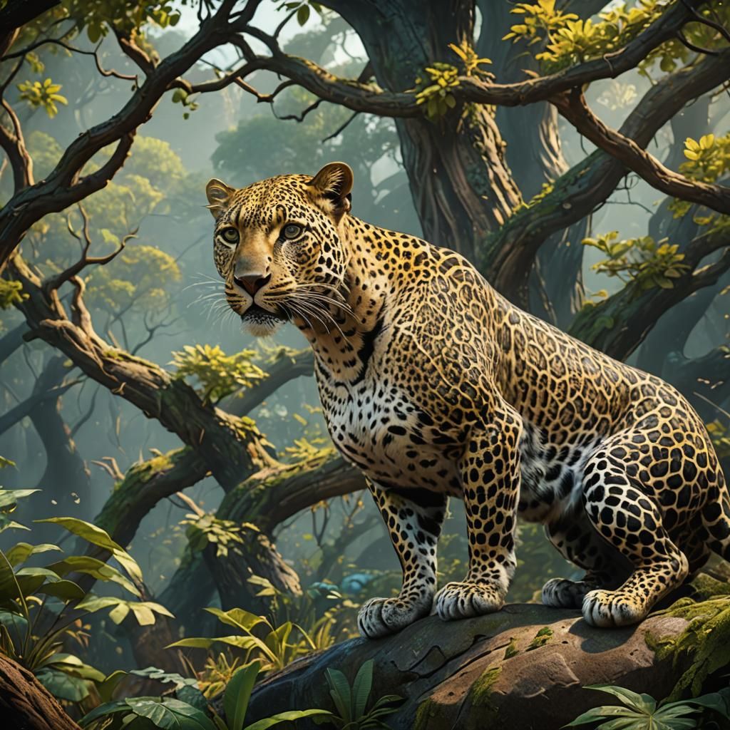 Detailed Leopard Matte Painting in 8K