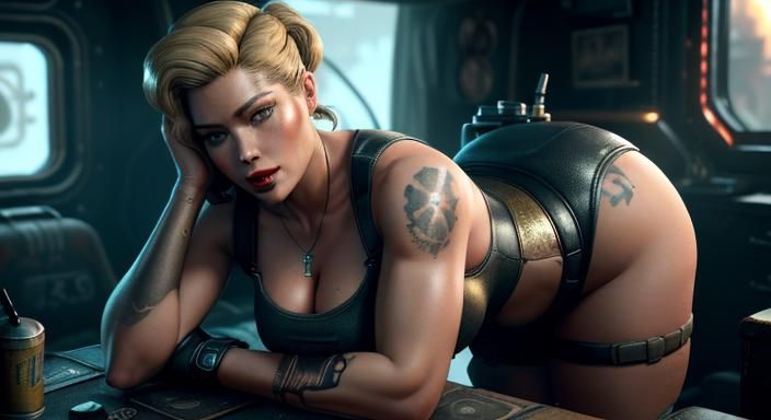 "Downtime", Fallout 4 pinup art