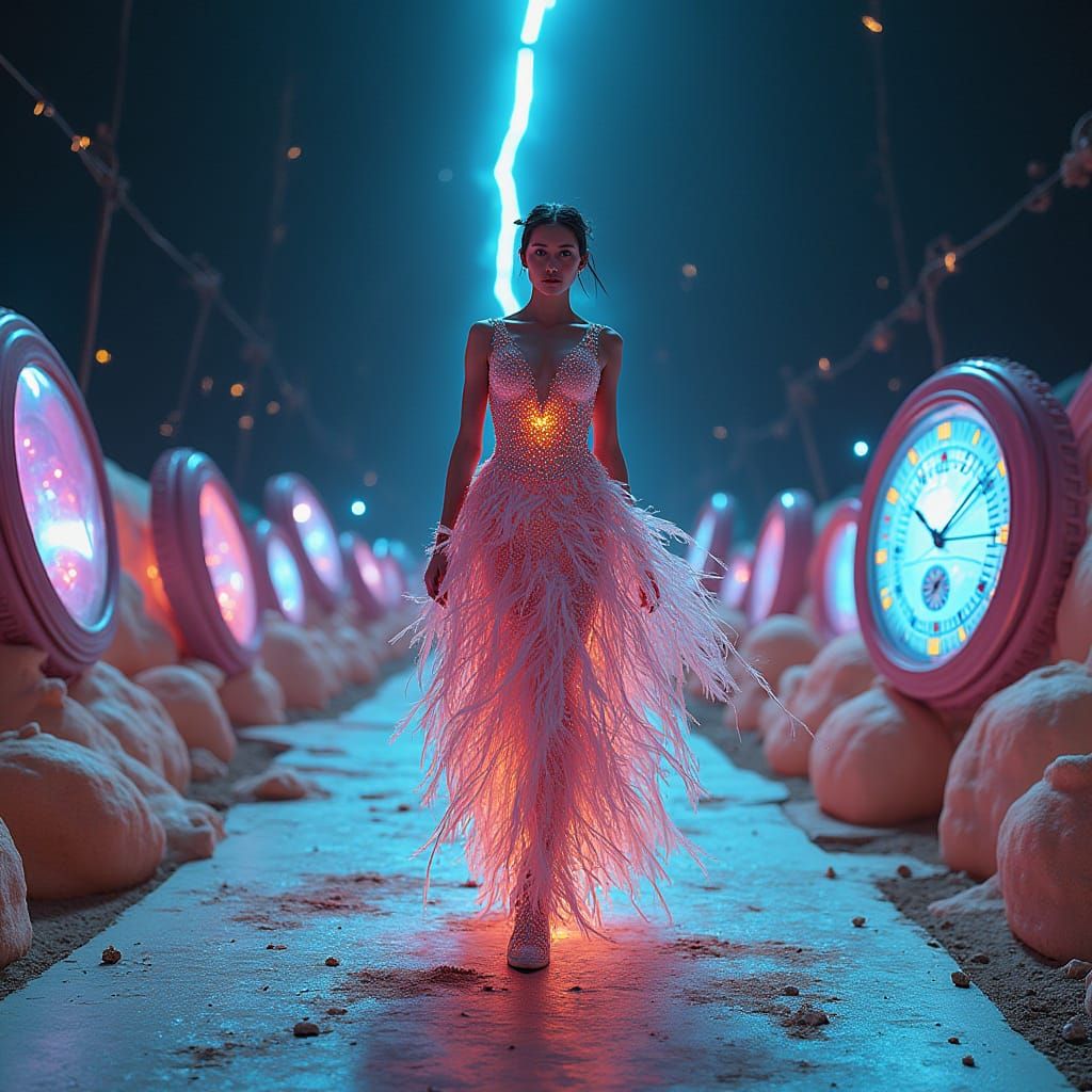 Surrealist Fashion in Cosmic Desert Runway