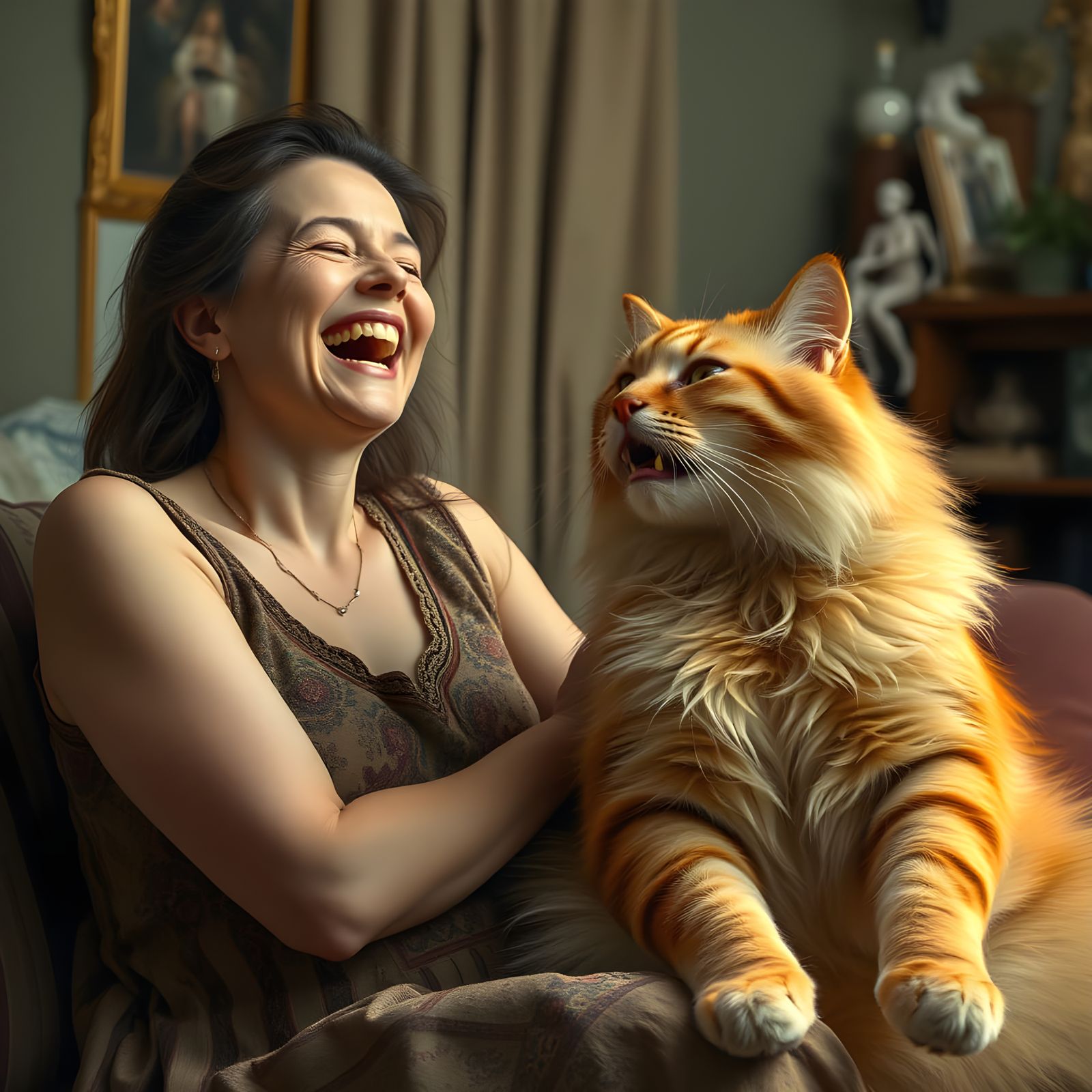 Woman Laughs with Joy at Her Husband's Unlikely Transformati...