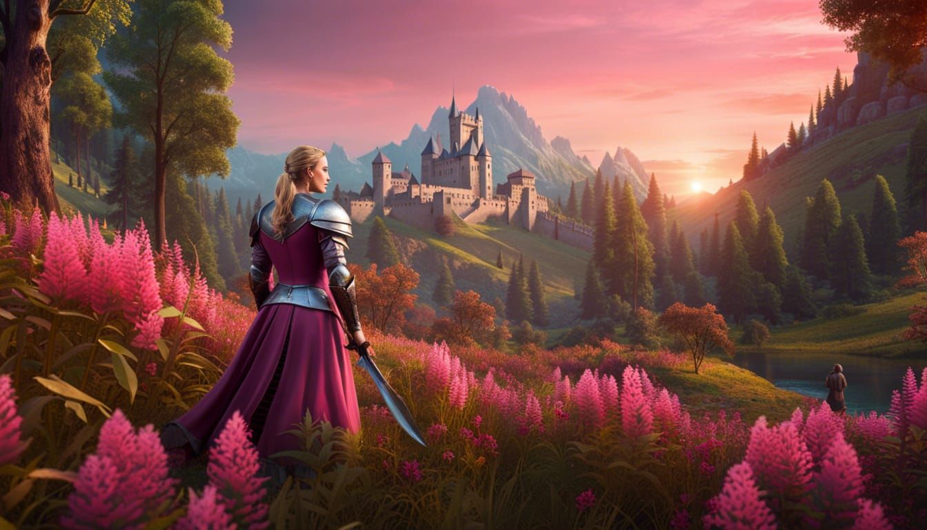 Pink Armored Barbie Warrior Princess Rides to Battle