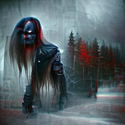 Sinister Heavy Metal Musician in Fantasy Art Style