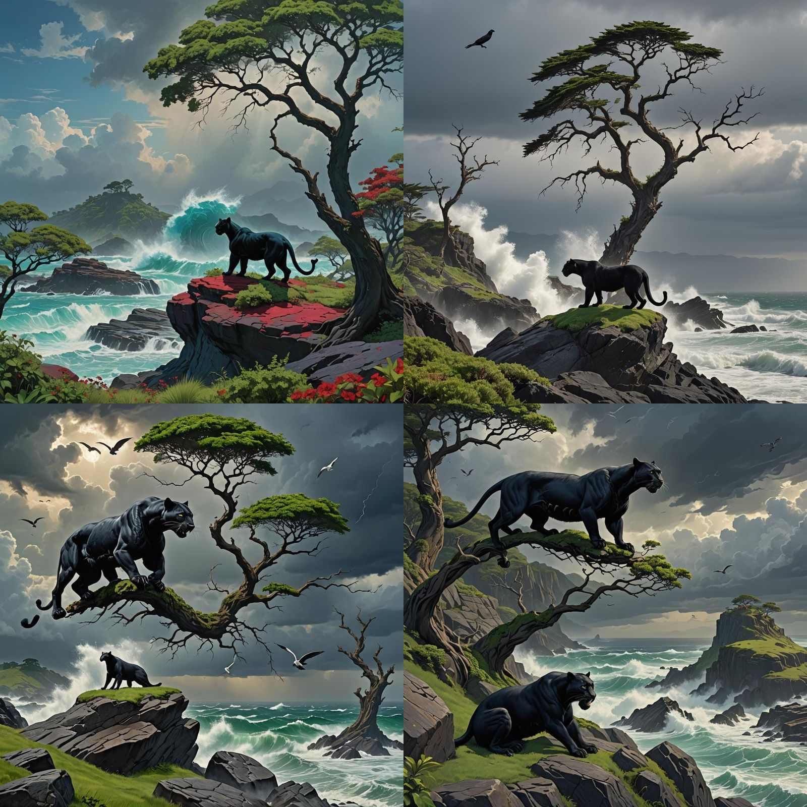 Black Panther by the Sea, Dark Fantasy Concept Art