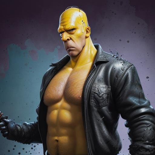 Homer Simpson in Arkham Asylum: Hyperrealistic Art