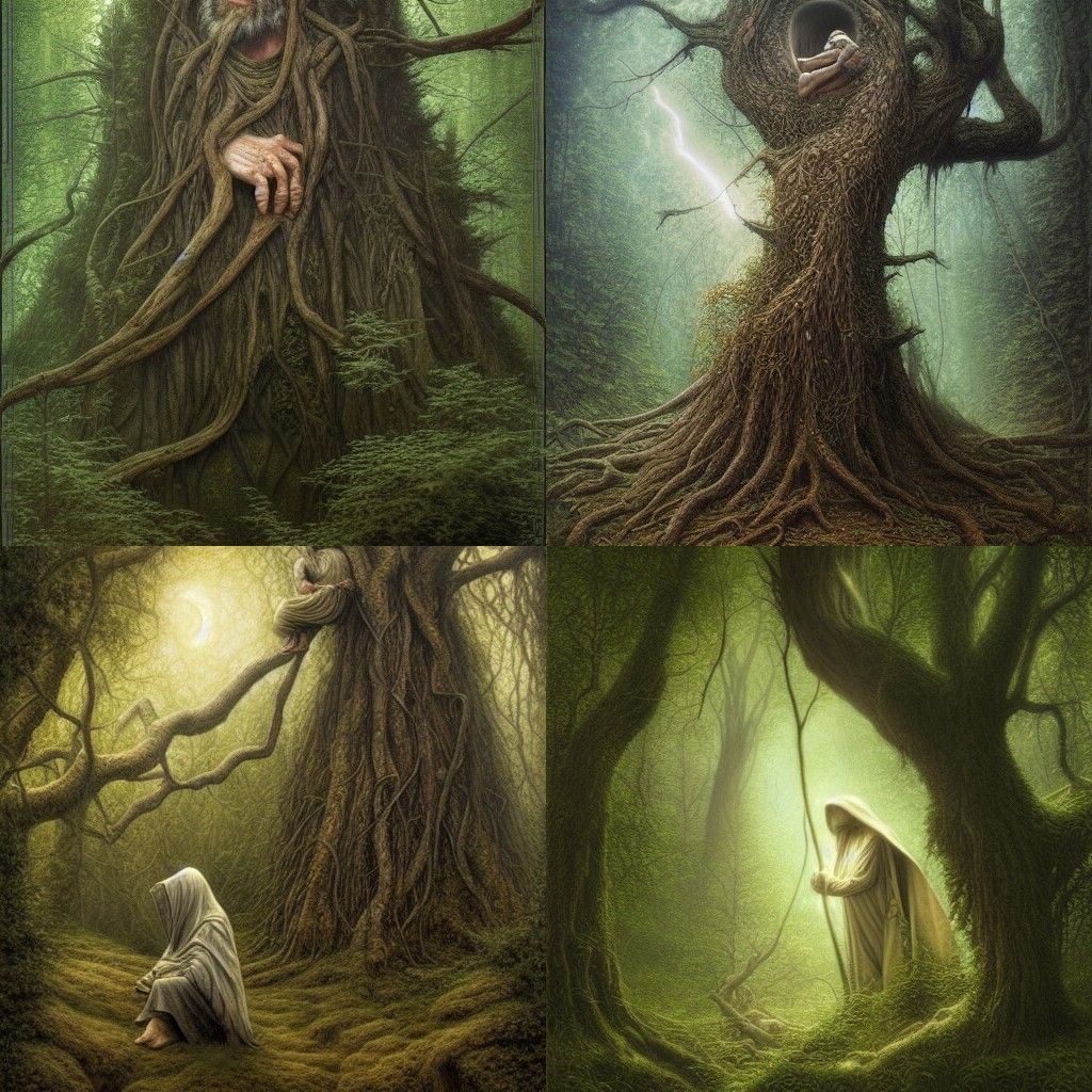 Hermit Emerges: Surreal Fantasy Art