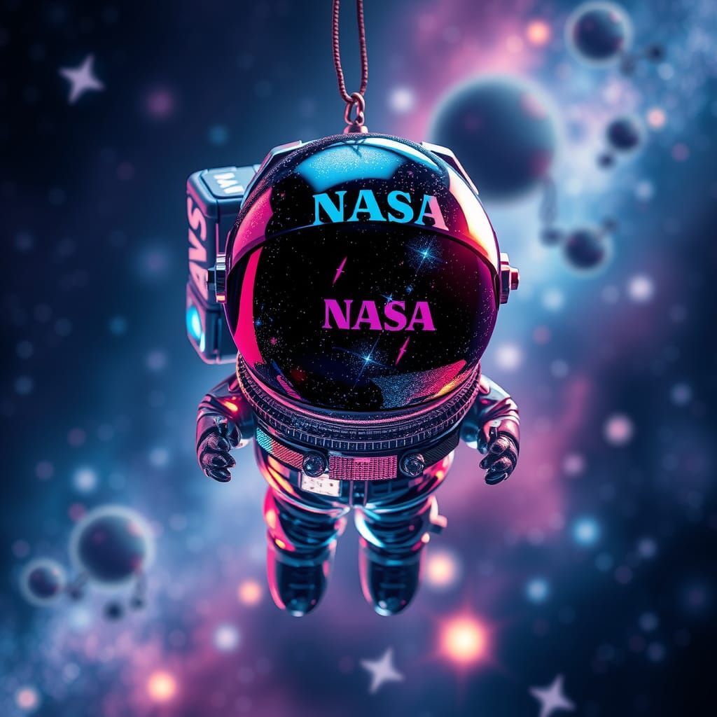 Glass Astronaut Figurine in Space