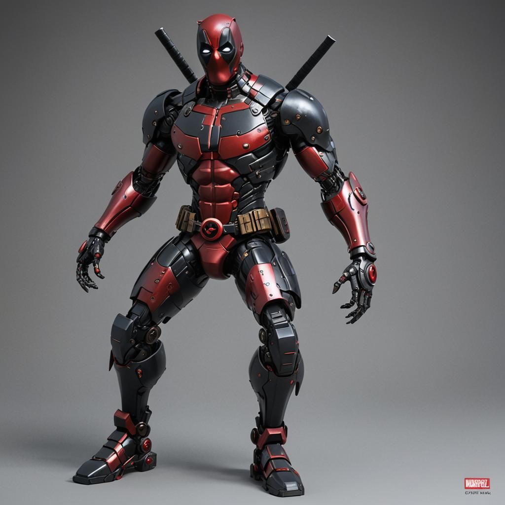 Robotic Deadpool: 3D Anime Art