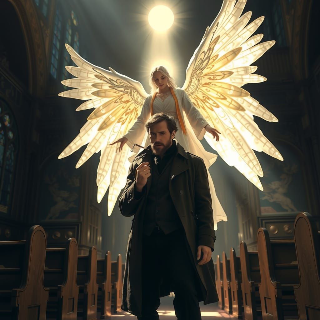 John Constantine Converses with Angel Gabriel in Gothic Chur...