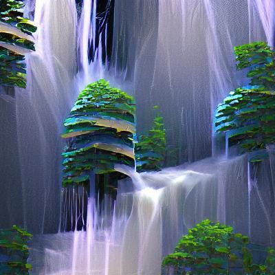 Picturesque Forest Waterfall Scene