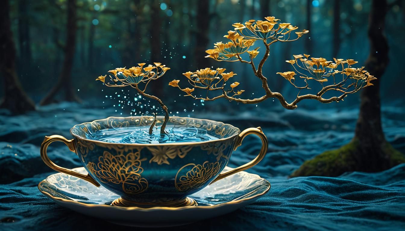Blue Fantasy Teacup O5