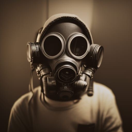 Gas Mask Portrait in Sharp Focus