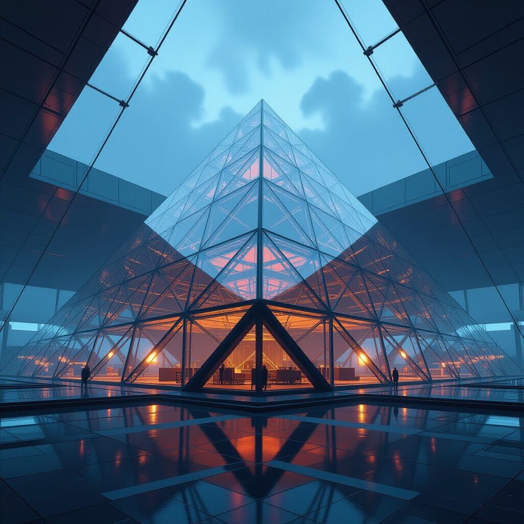 Glass Pyramid: Majestic Translucent Structure