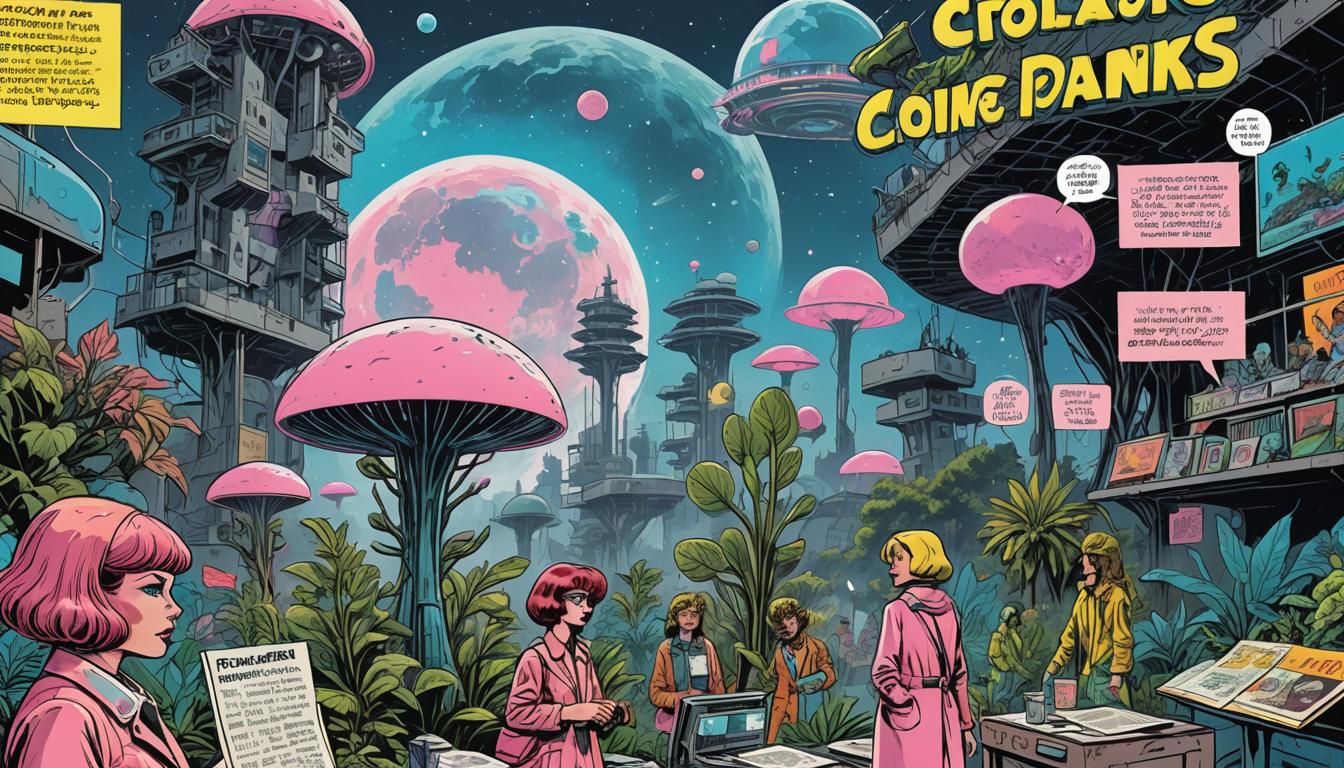 Polish Comics School: Retrofuturistic Neon Landscape