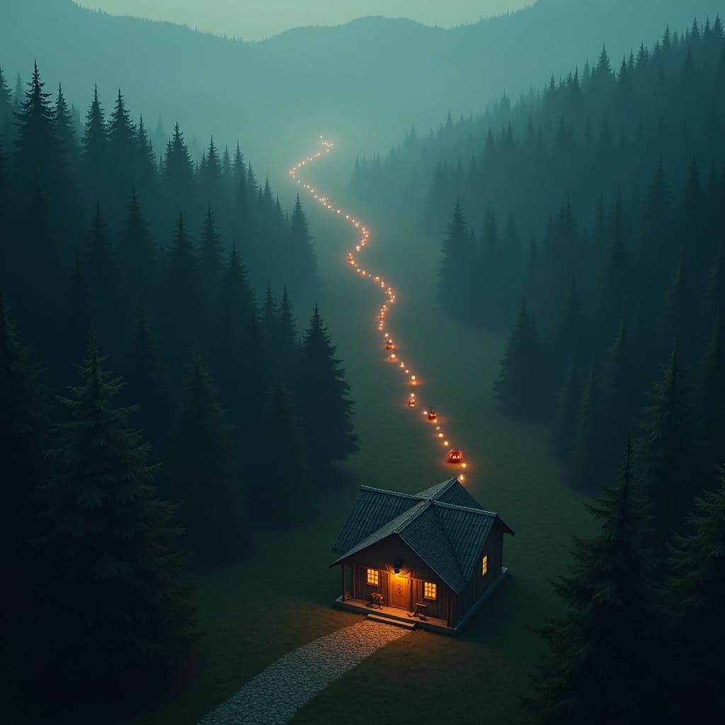 Earthen Cottage Welcomes Spirits in Astral Illustration