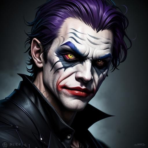 Hyperrealistic Joker Splash Art Portrait