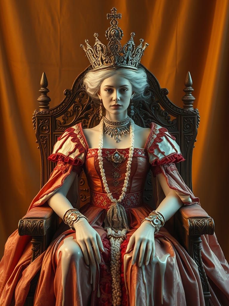 Melting Wax Queen in Digital Art Style