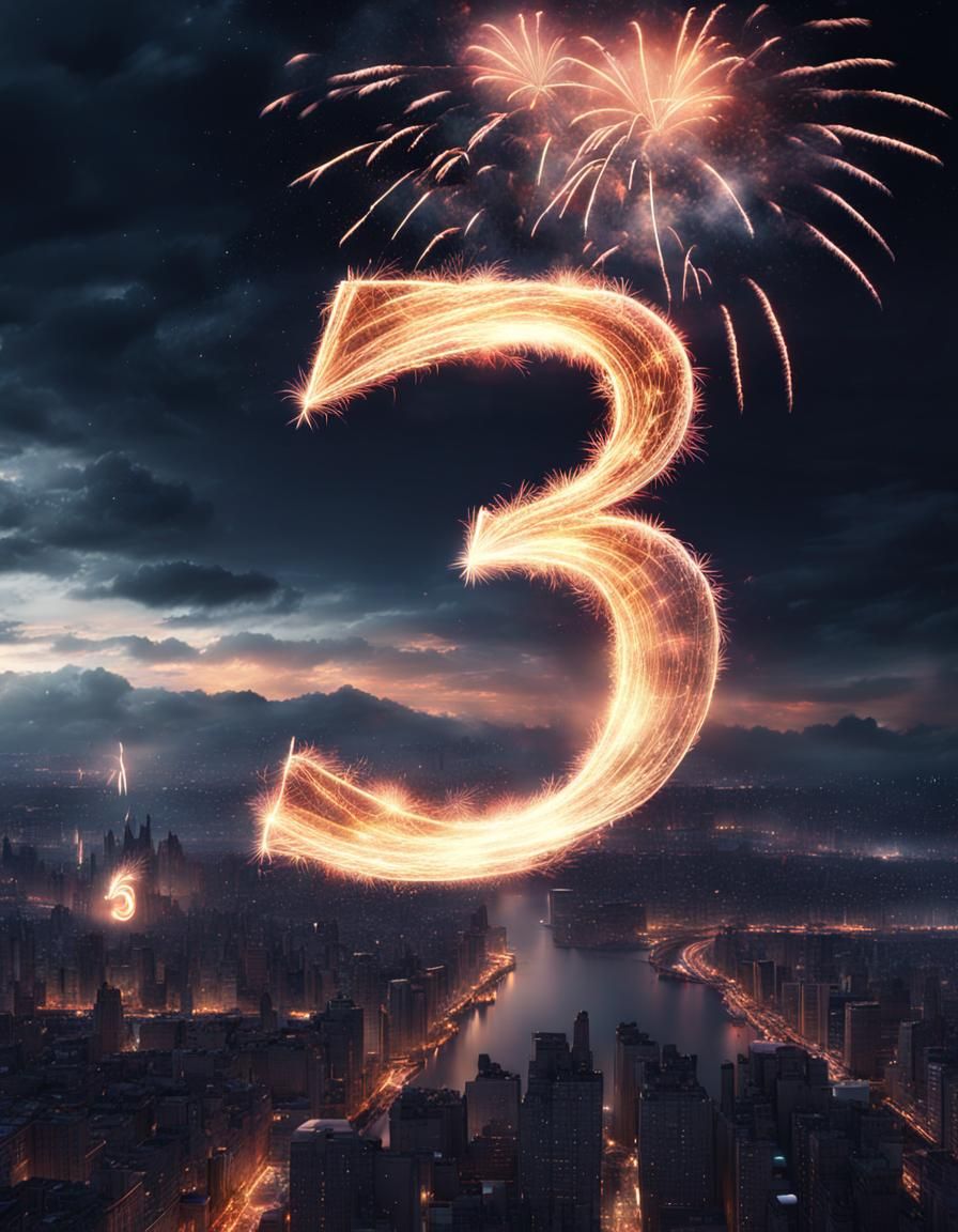 City Fireworks Display: Epic Cinematic Digital Painting