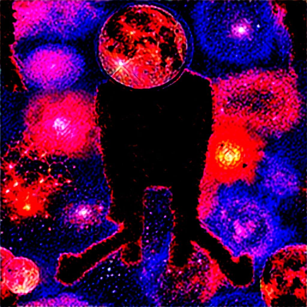 Cosmic Wolf Amidst Vibrant Auroras