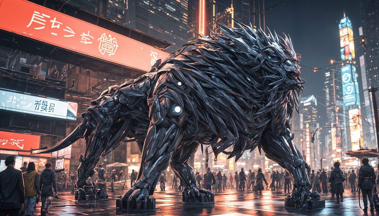 God of Transport Reigns Over Modern City Nightscape