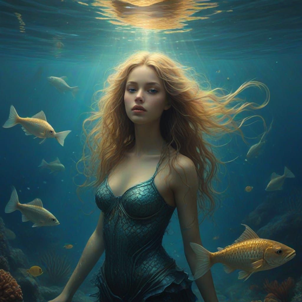 Surreal Mermaids Lounge in Underwater Paradise