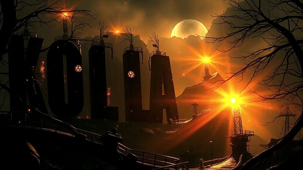 Surreal Scene of Terminal Decline in Whimsical Style