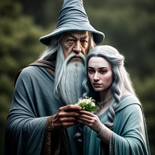 Gandalf with Mysterious Woman: Professional Photography
