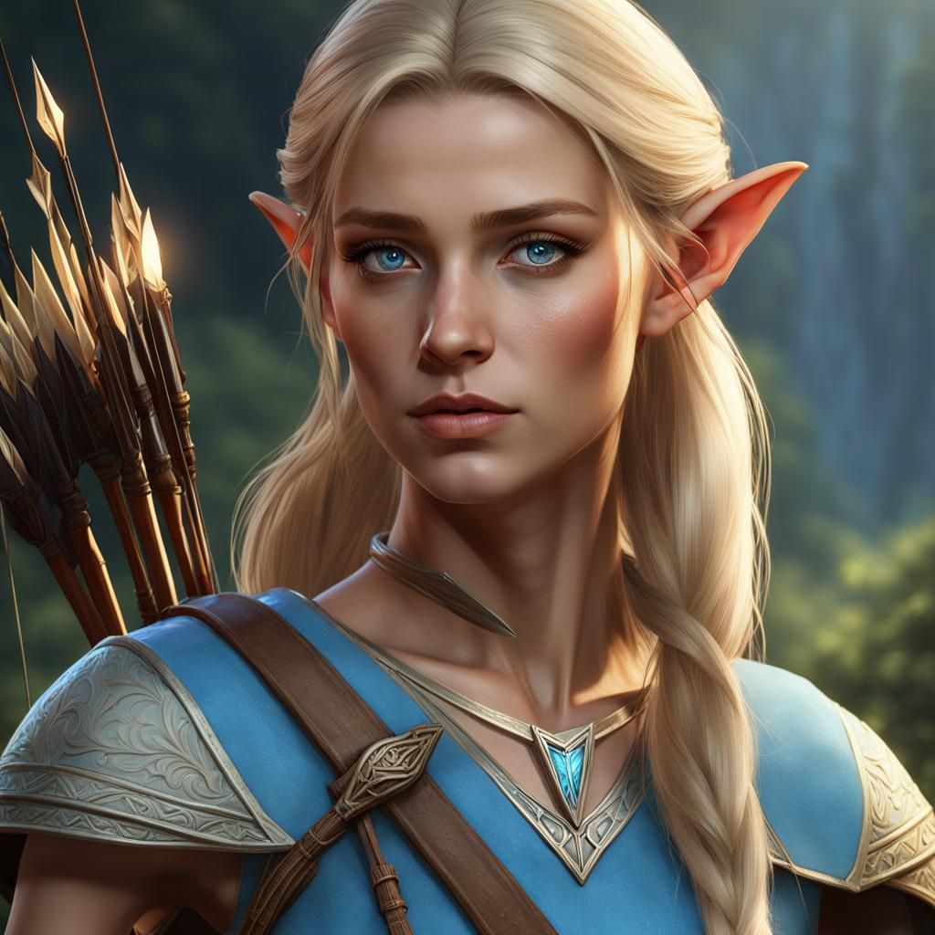 Wood Elf Ranger Portrait in Dynamic Lighting