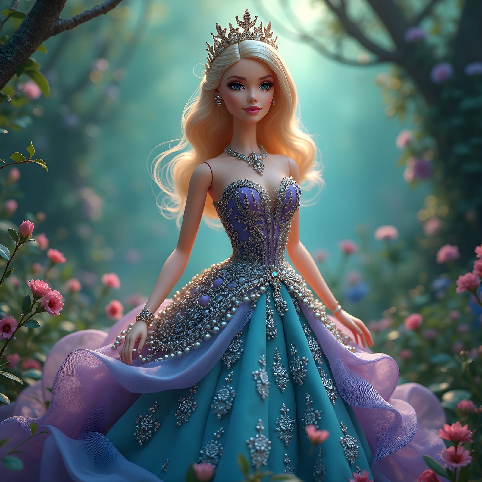 Detailed Matte Painting of Barbie Doll in 8K