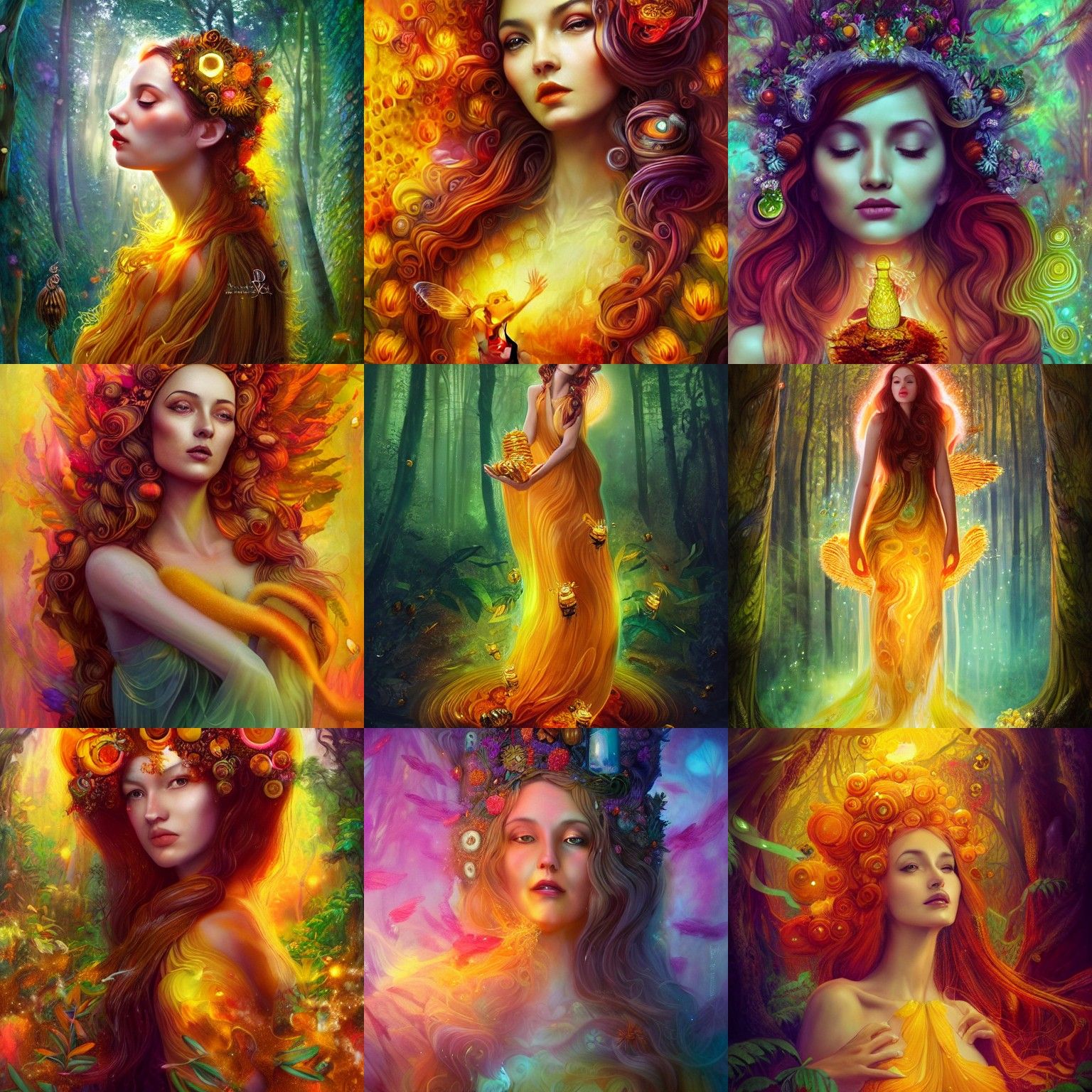 Honey Goddess in Forest by Anna Dittmann