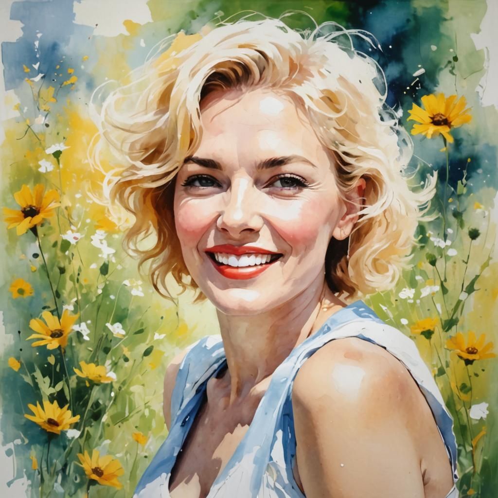 Abstract Summer Meadow Scene in Oil and Paste