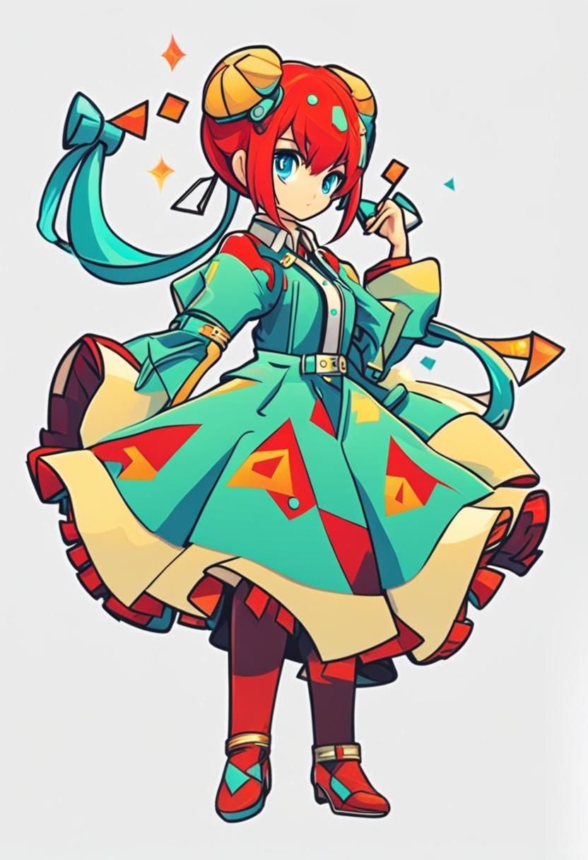 Stylish Anime Girl Character in Light Style