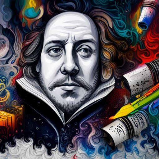 Shakespeare Graffiti Art in Splash Art Style