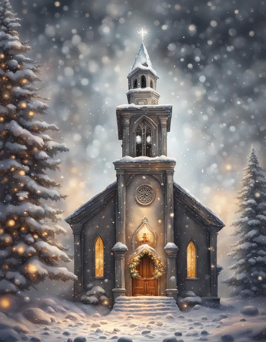 Silver Bells Christmas: Snowing on an Old Church