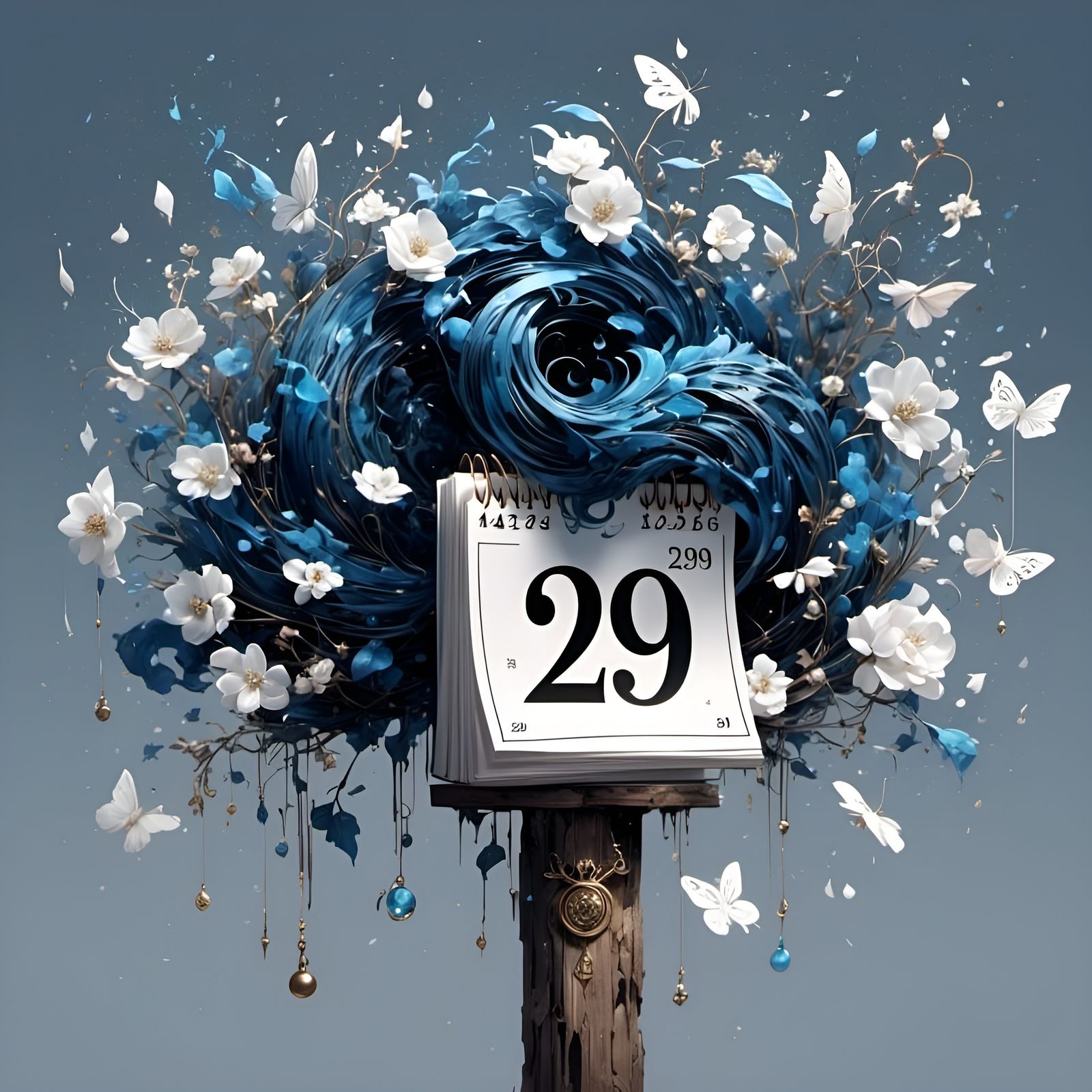 Magical Portal Calendar Page Reveals Enchanted Landscape