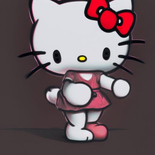 Cursed Hello Kitty (walk of shame variant)