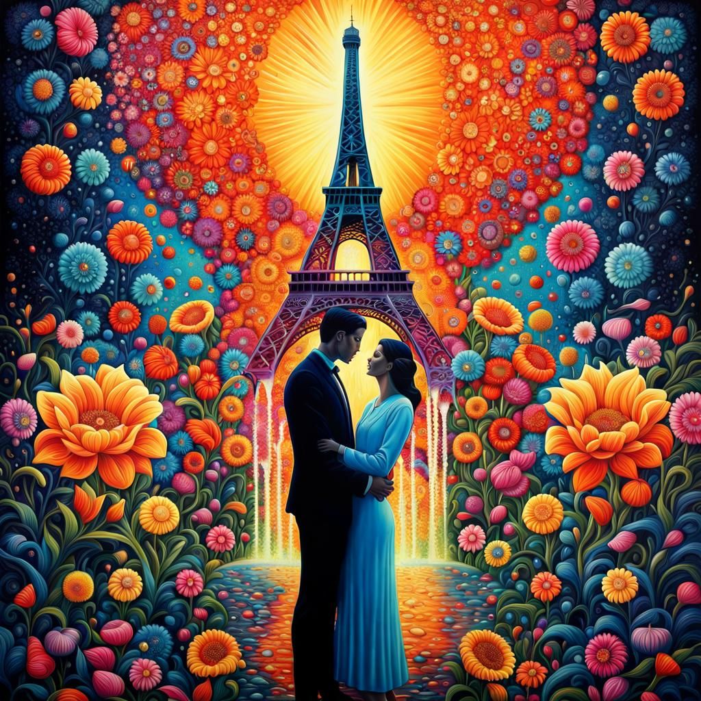 Surreal Power Couple in a Flower Tower