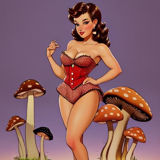 Mushroom Pin-Up Glamour Shot