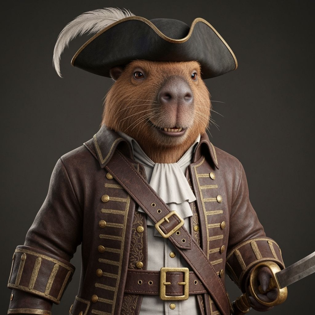 Capybara Pirate Portrait as a Video Game Character