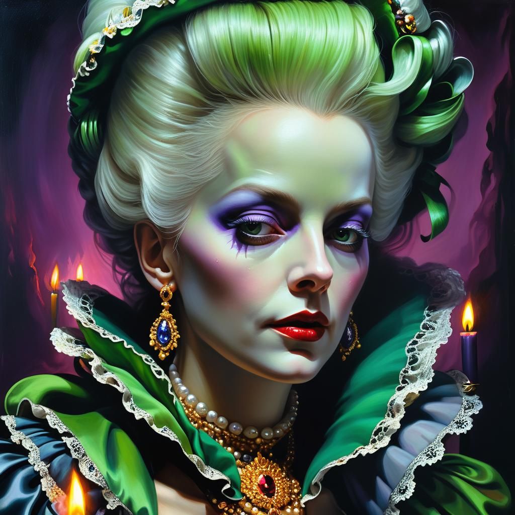 Marie Antoinette's Death: Dark Oil Painting