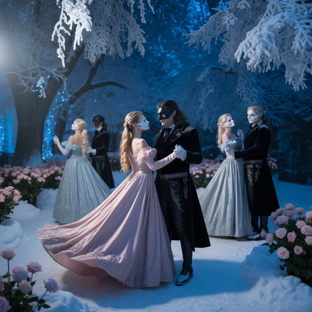 Surreal Winter Masquerade Ball in Hidden Grove