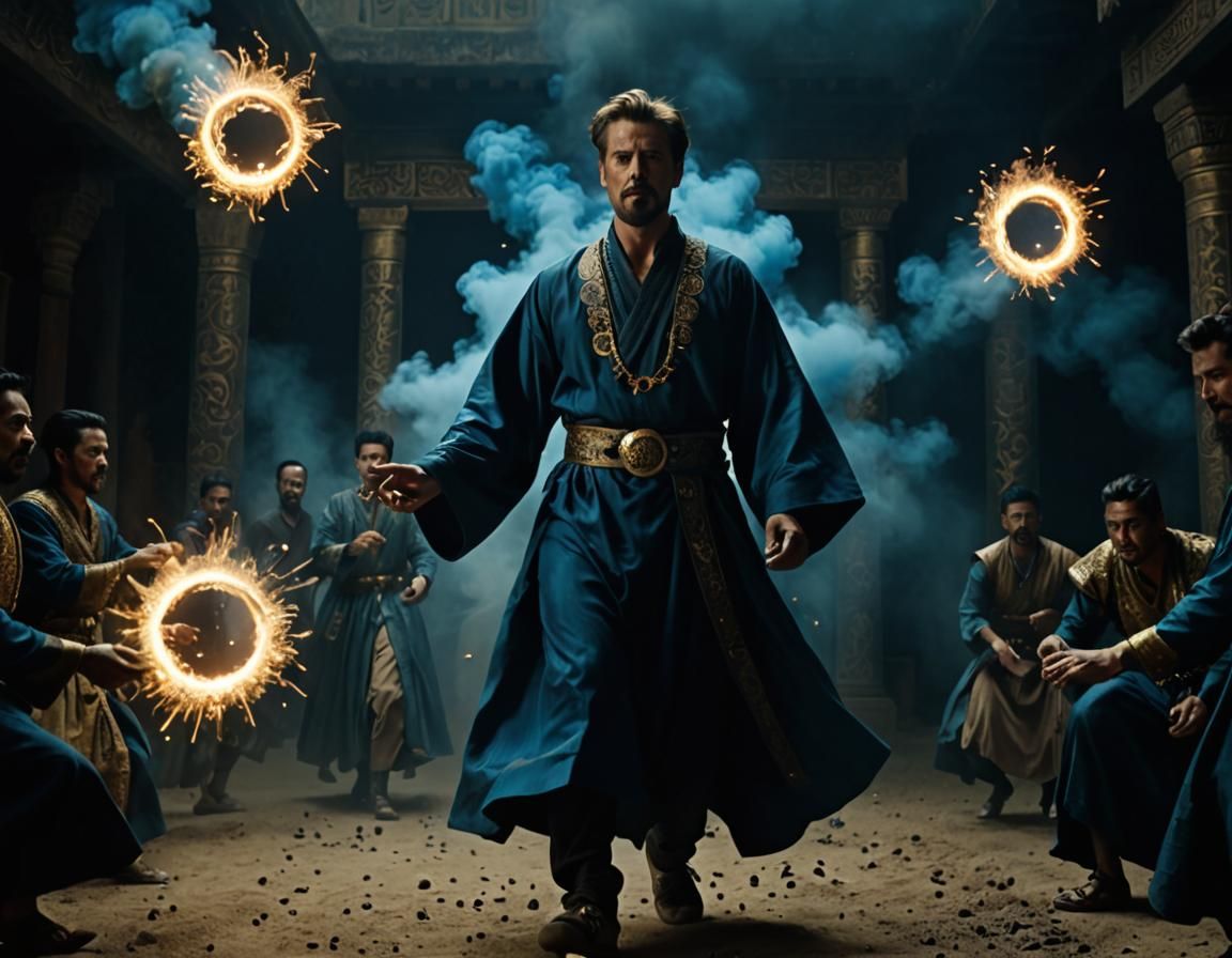 Ominous Man Unleashes Energy: Film Noir Style