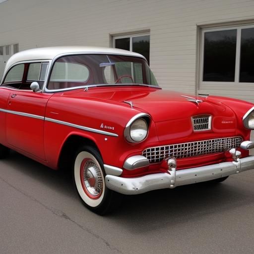 1956 Plymouth in Red and White