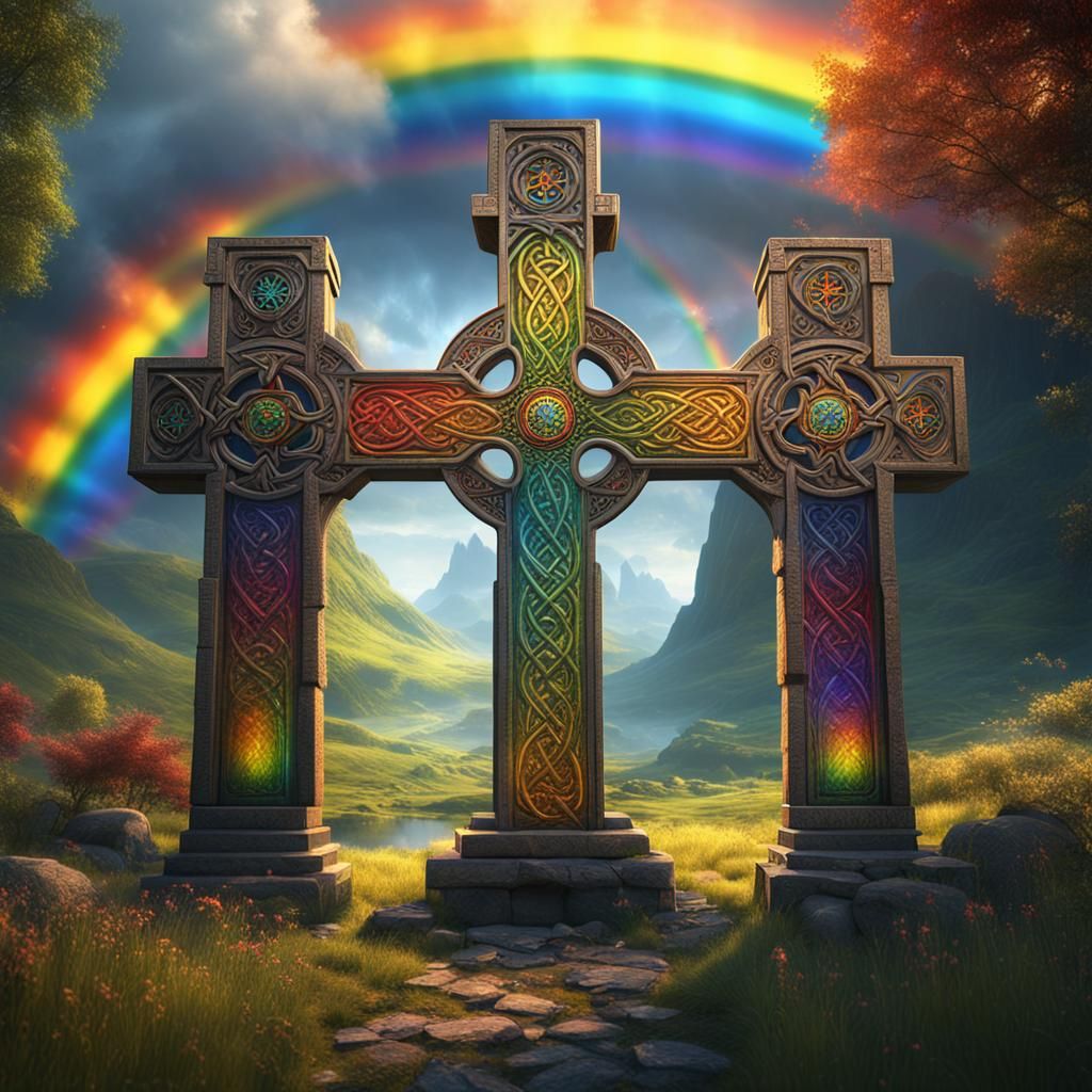 celtic rainbow cross